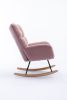 Rocking Chair, Soft Teddy Velvet Fabric Rocking Chair for Nursery