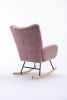 Rocking Chair, Soft Teddy Velvet Fabric Rocking Chair for Nursery