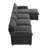 [VIDEO provided][New]118*55" Modern L-shaped Chenille Cloud Sofa with Double Seat Cushions,5-seat Upholstered Indoor Furniture