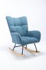 Rocking Chair, Soft Teddy Velvet Fabric Rocking Chair for Nursery