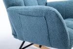 Rocking Chair, Soft Teddy Velvet Fabric Rocking Chair for Nursery