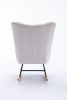 Rocking Chair, Soft Teddy Velvet Fabric Rocking Chair for Nursery