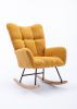 Rocking Chair, Soft Teddy Velvet Fabric Rocking Chair for Nursery