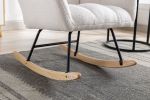 Rocking Chair, Soft Teddy Velvet Fabric Rocking Chair for Nursery
