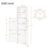 Tall Bathroom Corner Cabinet; Freestanding Storage Cabinet with Doors and Adjustable Shelves; MDF Board; Gray