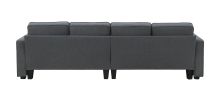 [VIDEO provided] [New] 104" 4-Seater Modern Linen Fabric Sofa with Armrest Pockets and 4 Pillows,Minimalist Style Couch for Living Room, Apartment