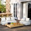 Outdoor Modular Sofa, with Aluminum Structure, Support Cushion and Back Cushion Cover-Removable, Fade-resistant, Waterproof Sofa Cover Included