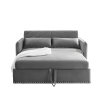 MH" Sleeper Sofa Bed w/USB Port, 3-in-1 adjustable sleeper with pull-out bed, 2 lumbar pillows and side pocket