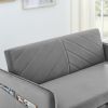 MH" Sleeper Sofa Bed w/USB Port, 3-in-1 adjustable sleeper with pull-out bed, 2 lumbar pillows and side pocket