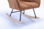 Rocking Chair, Soft Teddy Velvet Fabric Rocking Chair for Nursery