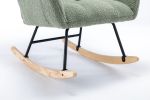Rocking Chair, Soft Teddy Velvet Fabric Rocking Chair for Nursery