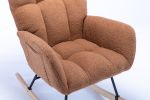 Rocking Chair, Soft Teddy Velvet Fabric Rocking Chair for Nursery