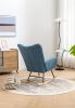 Rocking Chair, Soft Teddy Velvet Fabric Rocking Chair for Nursery