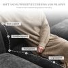 [VIDEO provided][New]118*55" Modern L-shaped Chenille Cloud Sofa with Double Seat Cushions,5-seat Upholstered Indoor Furniture
