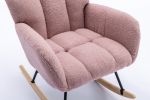 Rocking Chair, Soft Teddy Velvet Fabric Rocking Chair for Nursery