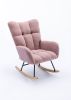 Rocking Chair, Soft Teddy Velvet Fabric Rocking Chair for Nursery