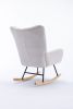 Rocking Chair, Soft Teddy Velvet Fabric Rocking Chair for Nursery