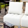 Outdoor Modular Sofa, with Aluminum Structure, Support Cushion and Back Cushion Cover-Removable, Fade-resistant, Waterproof Sofa Cover Included